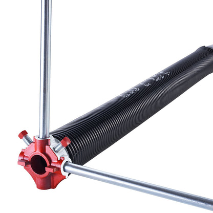 Garage Door Torsion Springs, Pair of 0.218 x 2 x 26 in, 16000 Cycles, Electrophoresis Black Coated for Replacement, Garage Door Springs with Non-Slip Winding Bars, Gloves and Mounting Wrench