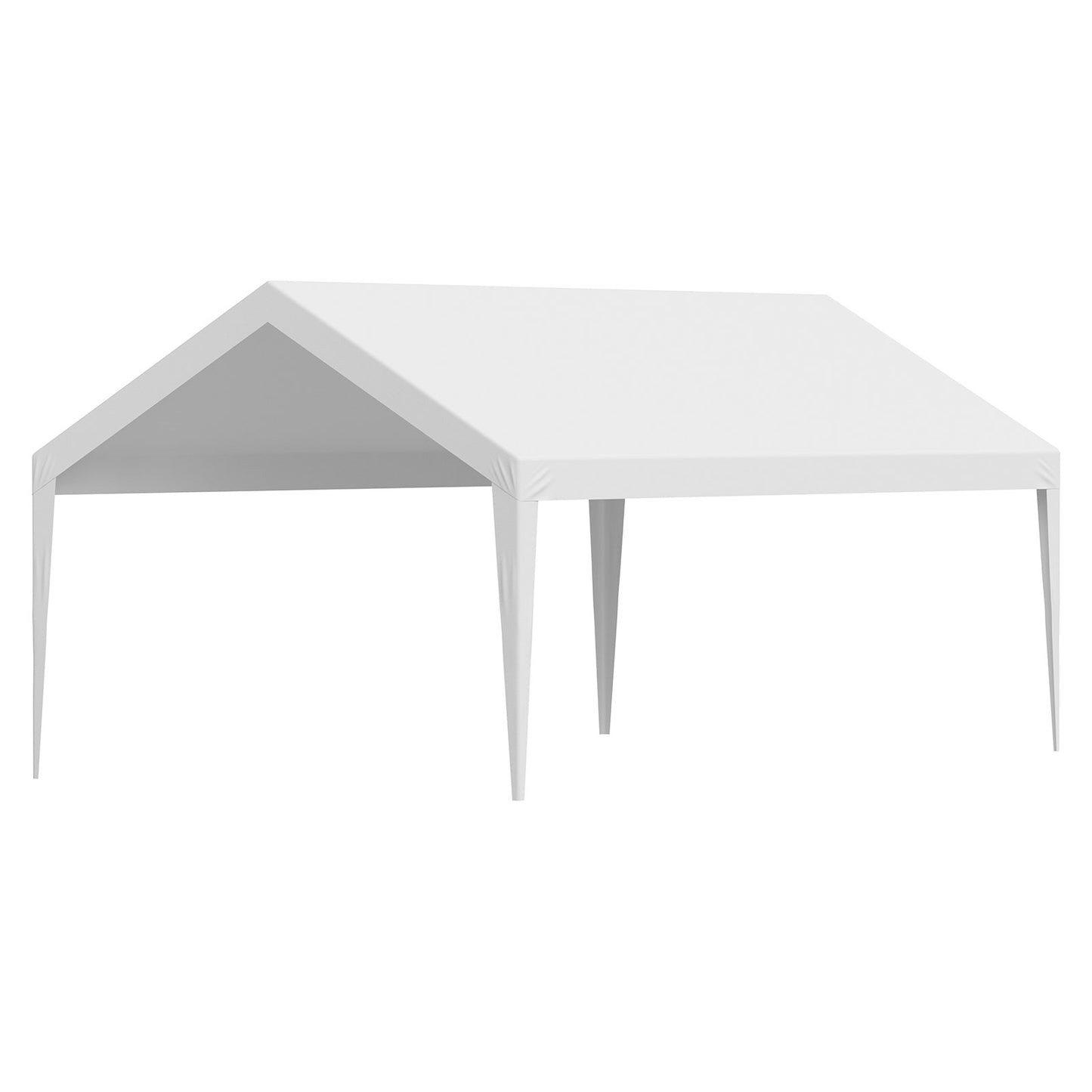 Carport-Ersatzüberdachung, 3,6 x 6 m, tragbare Garagenzeltplane, UV-beständige und wasserdichte Autoschutzplane, robuste Carportabdeckung mit Kugelgelenken, weiß, Gestell nicht enthalten