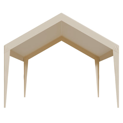 Carport-Ersatzüberdachung, 3,6 x 6 m, tragbare Garagenzeltplane, UV-beständige und wasserdichte Autoschutzplane, robuste Carport-Abdeckung mit Kugelgelenken, beige, Gestell nicht enthalten