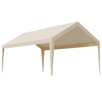 Carport-Ersatzüberdachung, 3,6 x 6 m, tragbare Garagenzeltplane, UV-beständige und wasserdichte Autoschutzplane, robuste Carport-Abdeckung mit Kugelgelenken, beige, Gestell nicht enthalten