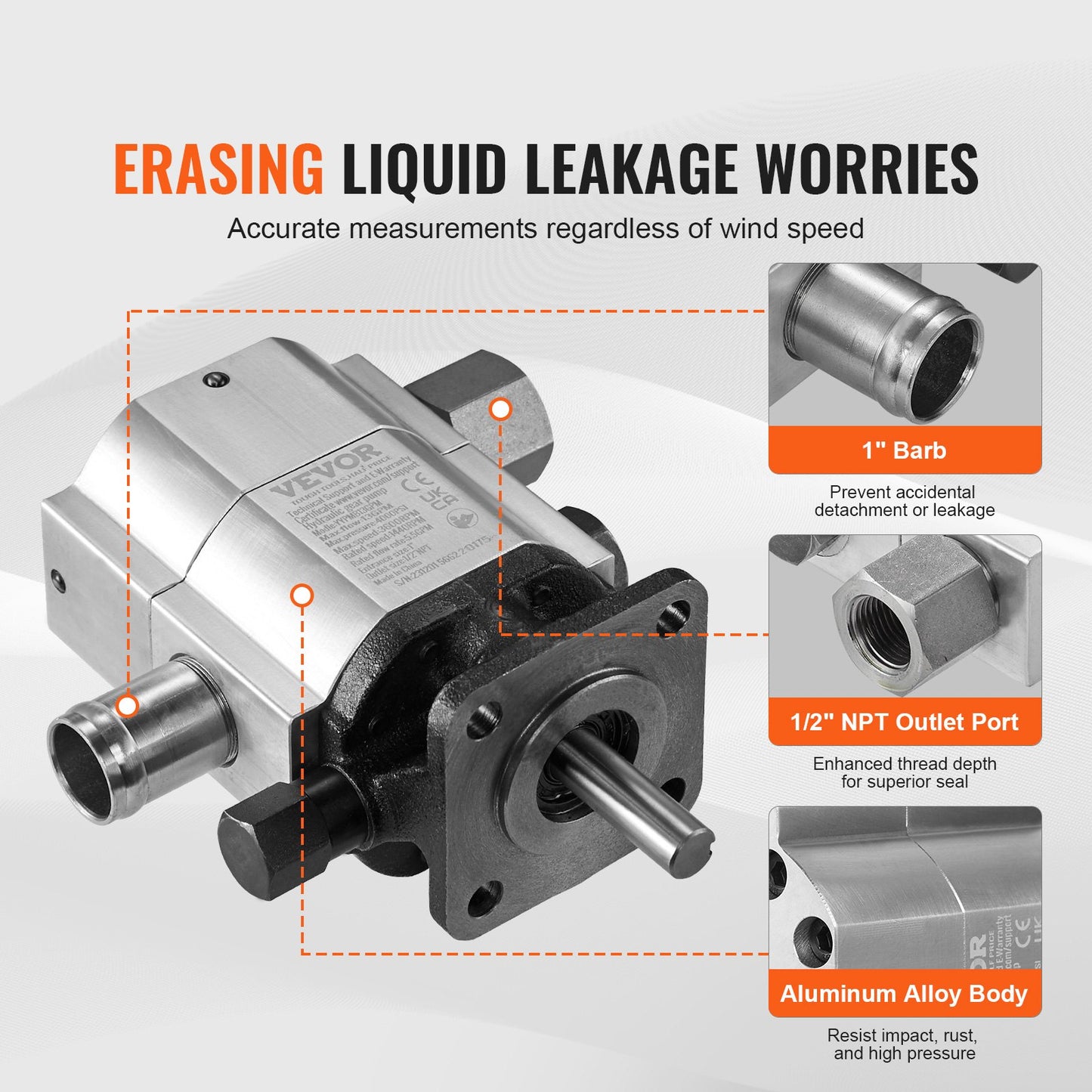 Hydraulic Log Splitter Pump, 13GPM, 2 Stage 3000PSI Wood Log Splitter Pump, 1'' Inlet 1/2'' NPT Outlet 3600 RPM Aluminum Hydraulic Gear Pump, for Small Engine Mounting Log Splitters Snowplow