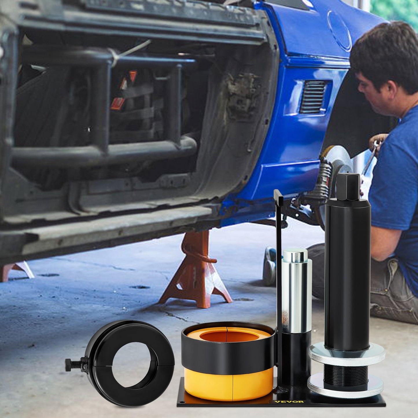 Carrier & Pinion Bearing Puller, Compatible with Dana 30, 40, 60, 70, Ford 9\" Bearings, Pinion Puller Tool with 2 Clamshells, 45# Steel Clamshell Carrier Bearing Puller for Auto Repair