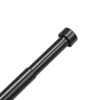 Double Rod Curtain Rods, 182.9-365.8 cm Adjustable Length, Black Double Curtain Rods with Cap Finials, 2.5 cm and 1.9 cm Diameter, Double Window Drapery Rod for Sheer and Blackout Curtains