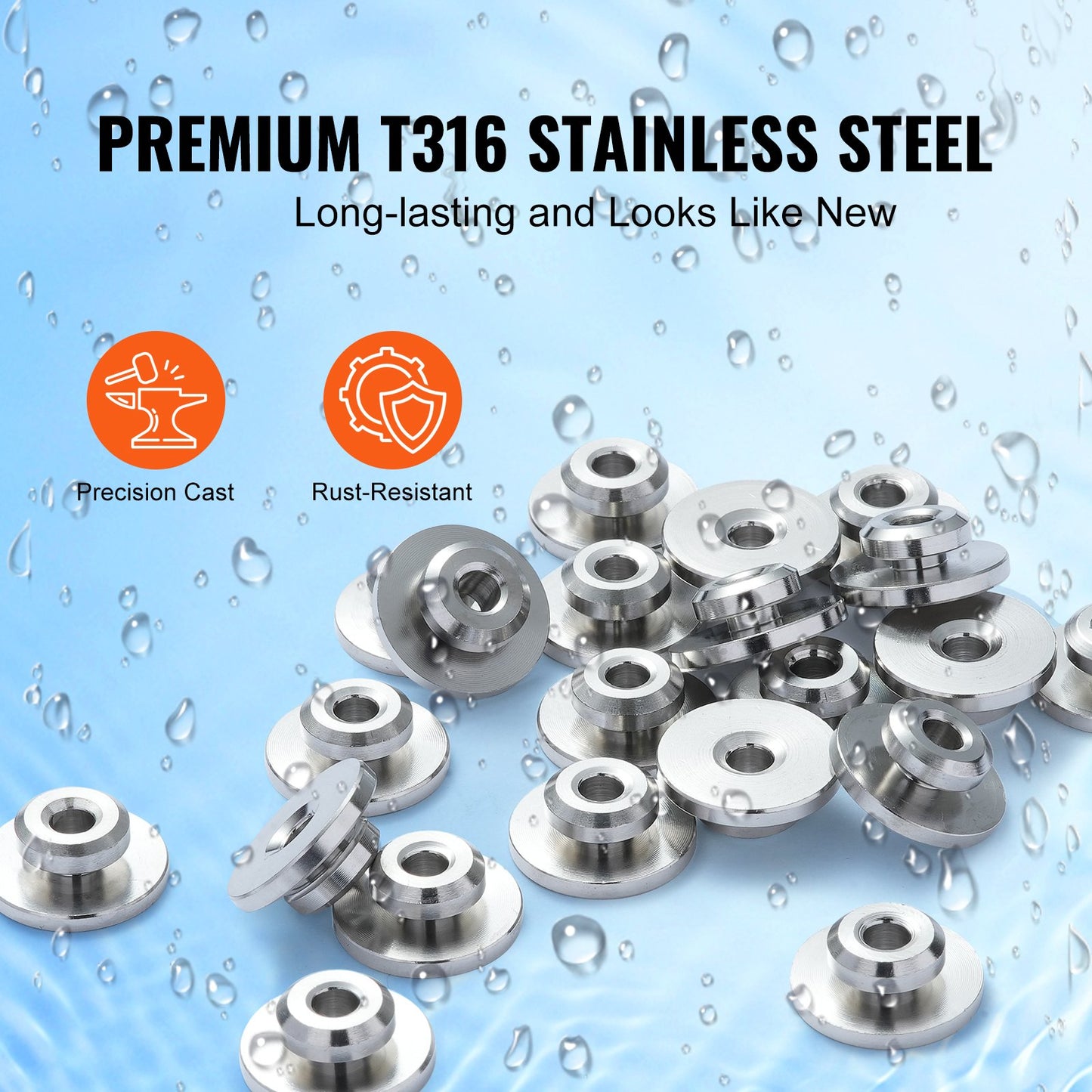 51-teiliges Kabelgeländer-Set mit 3,2-mm-Radschutzhülsen, schwarzem, unsichtbarem 3,2-mm-Spannring und Klemme sowie Schutzabdeckungen für Kabelgeländerpfosten mit 0,41-Zoll-Horizontalbohrung