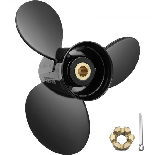 Outboard Propeller, Replace for OEM 3817469, 3-Blade 14 1/4 x 21 Pitch Aluminium Boat Propeller, Compatible with Volvo Penta SX Drive All Models, with 19 Tooth Splines, RH
