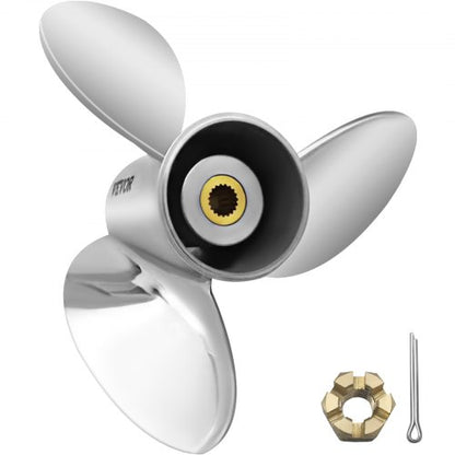 Outboard Propeller, Replace for OEM 3860709, 3-Blade 14.5\" x 21\" Pitch Steel Boat Propeller, Compatible with Volvo Penta SX Drive All Models, with 19 Tooth Splines, RH