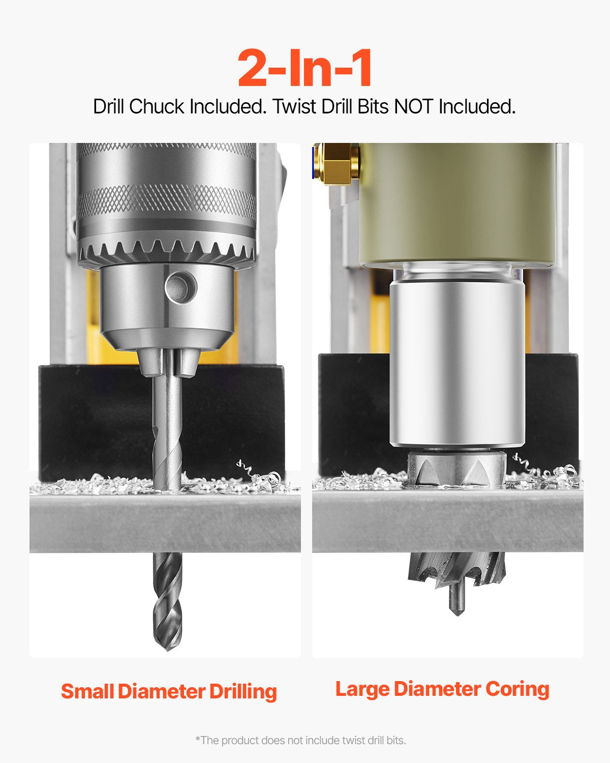 Magnetbohrmaschine, 1400-W-Motor, 40,6 mm Bohrdurchmesser, 1280 lbf Drehmoment, tragbare elektrische Magnetbohrmaschine mit 11 Kernbohrern, 800 U/min Drehzahl, Bohrmaschine für Metalloberflächen, Heimwerkerbedarf