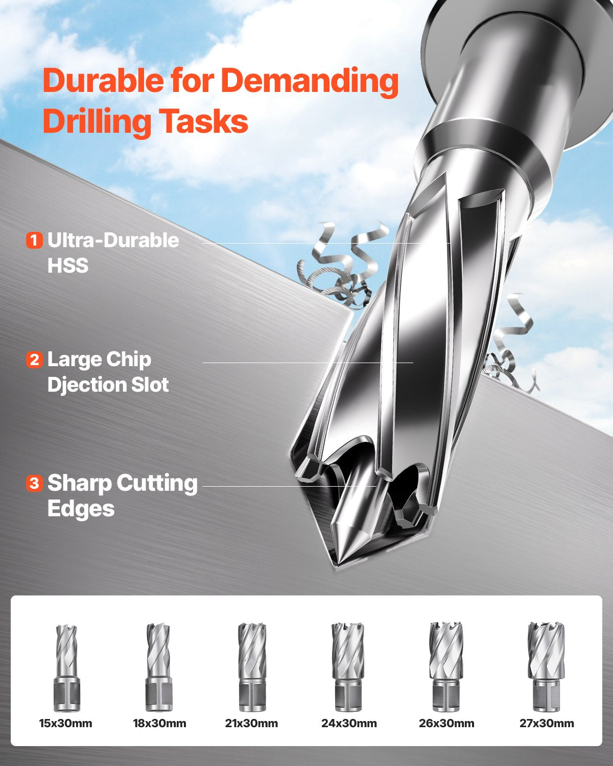 Magnetbohrmaschine, 1400-W-Motor, 2 Zoll Bohrdurchmesser, 2878 lbf Drehmoment, elektrische Magnetbohrmaschine mit 6 Kernbohrern, variabler Drehzahl, Bohrmaschine für Metalloberflächen, Heimwerkerbedarf, Gelb