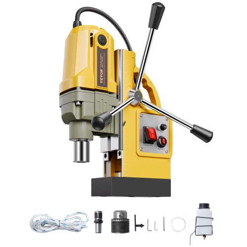 Magnetic Drill, 1400W Motor 1.6 in Boring Diameter, 2810 lbf Portable Electric Mag Drill Press, 800 RPM No-Load Speed, Drilling Machine for Metal Surface, Industrial and Home Improvement