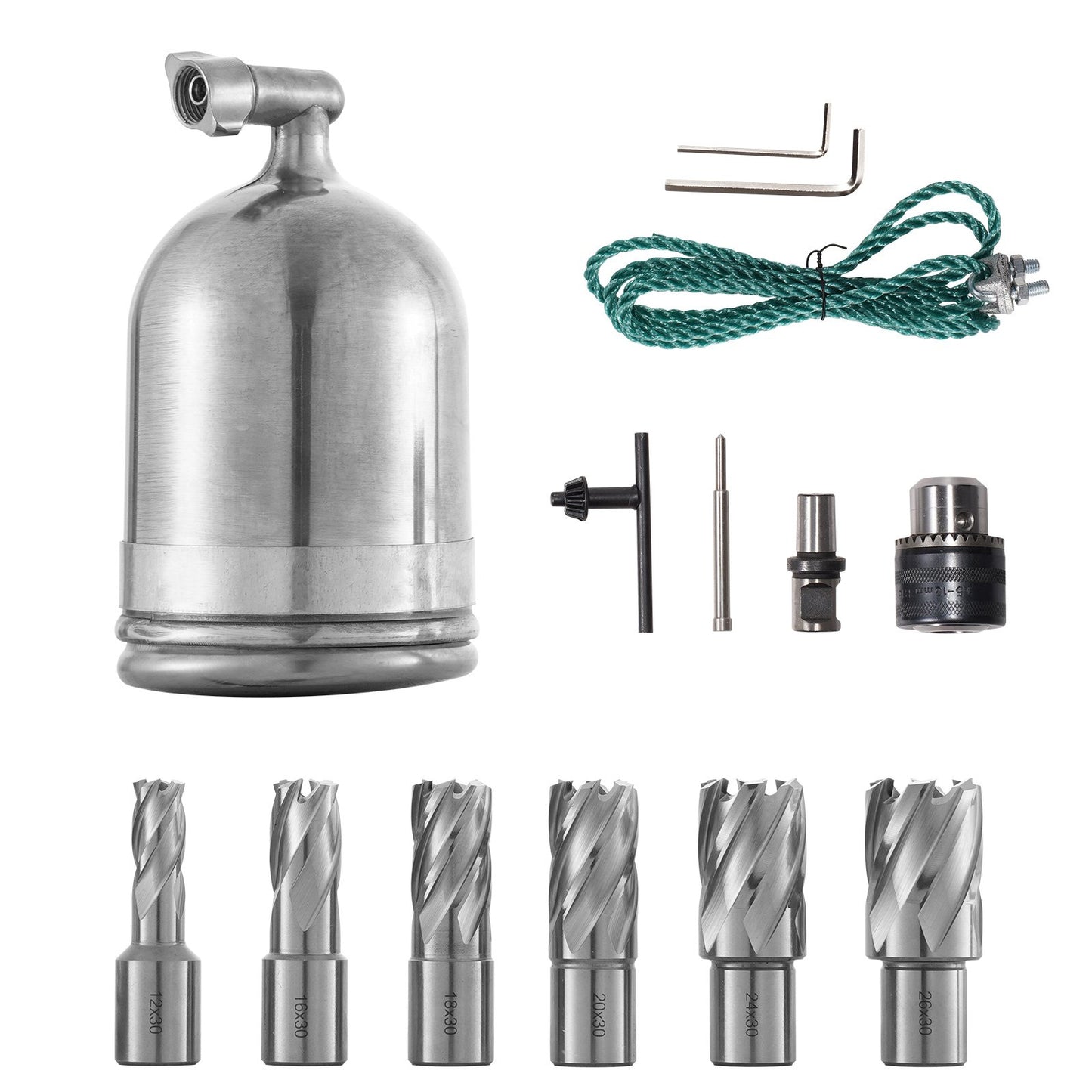 1100-W-Magnetbohrmaschine mit 12000 N Magnetkraft und 6 HSS-Ringbohrern