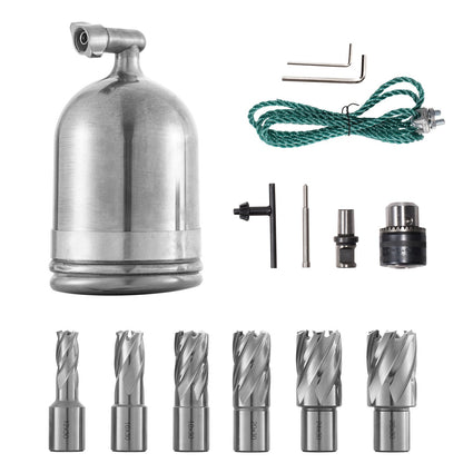 1100-W-Magnetbohrmaschine mit 12000 N Magnetkraft und 6 HSS-Ringbohrern