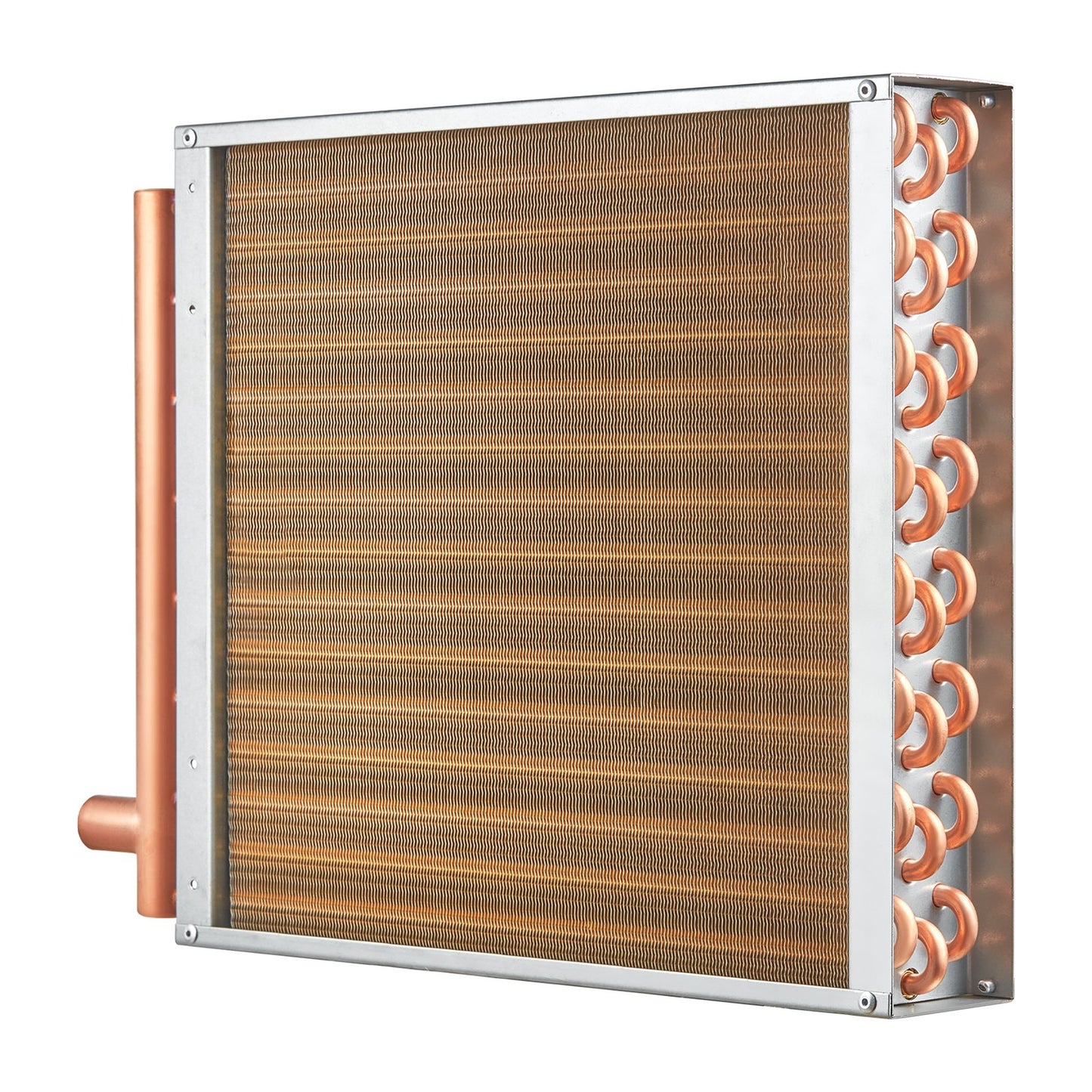16"x 16"/40.6 x 40.6 cm Heat Exchanger Water to Air 3-Row 3/8"/ 1 cm Copper Ports 193 Fins