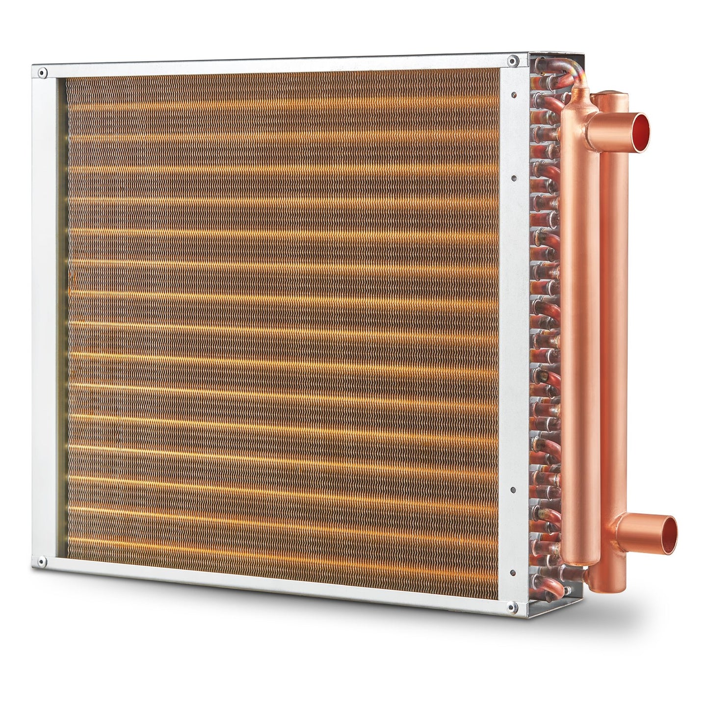 16"x 16"/40.6 x 40.6 cm Heat Exchanger Water to Air 3-Row 3/8"/ 1 cm Copper Ports 193 Fins