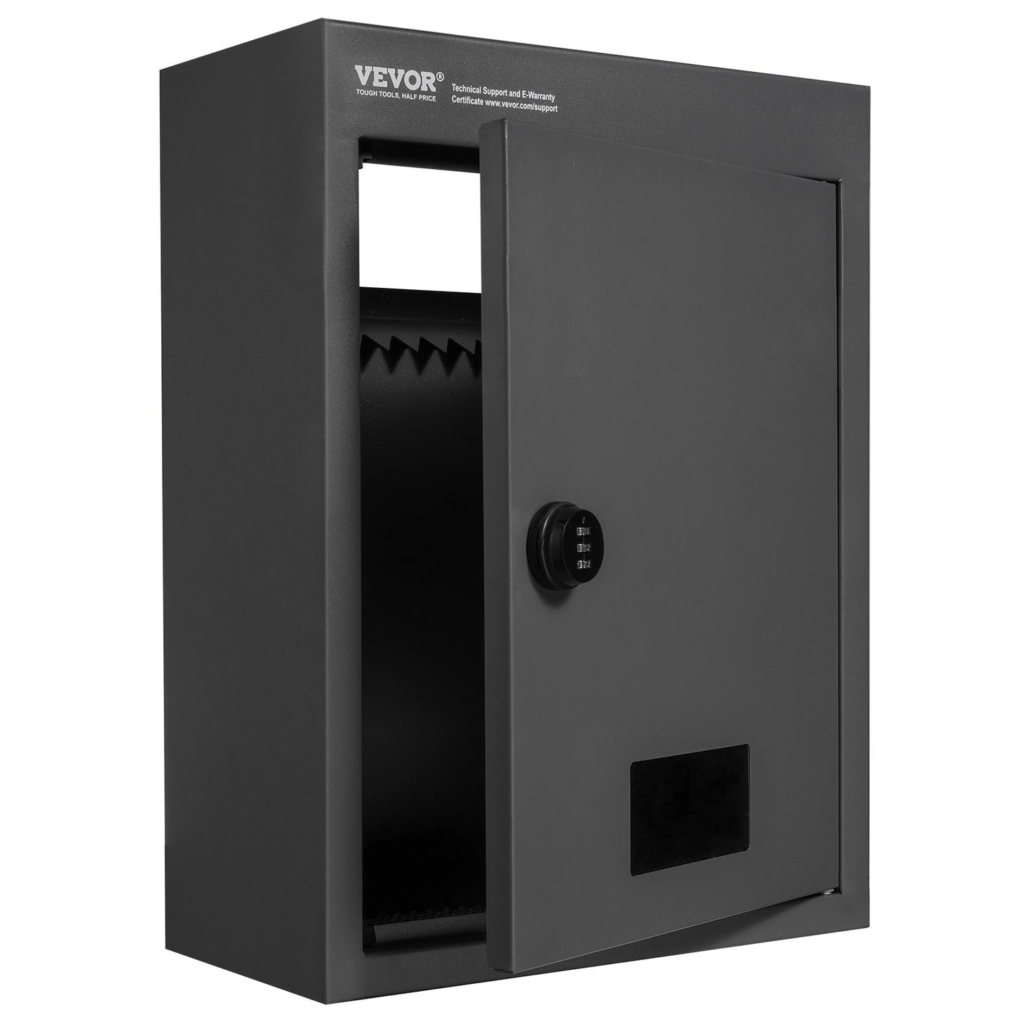 Through The Wall Drop Box 31.8x16x42.9 cm Mailbox with Code Lock Black