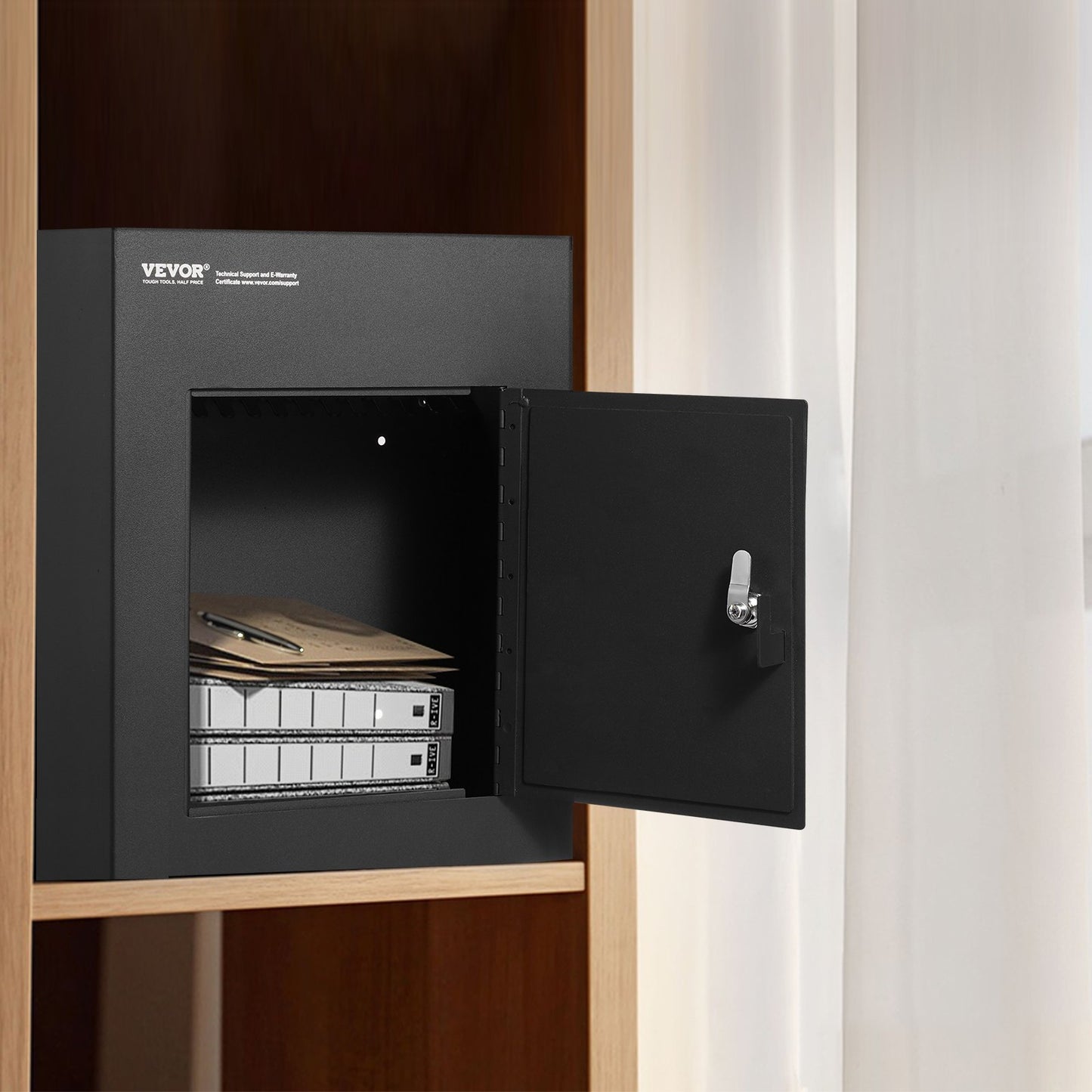 Wanddurchführungsbriefkasten, robuster Stahl-Wanddurchführungsbriefkasten mit 2,8–7,9 Zoll (7,1–20 cm) großem 13-Zoll-Kombinationsschloss, 13 x 7 x 17 Zoll (33 x 18 x 43 cm) großer Briefeinwurfkasten, schwarz