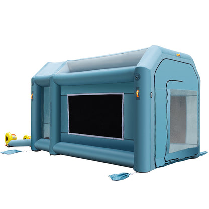 Portable Inflatable Paint Booth, 396.24 x 243.8 x 243.8 cm Inflatable Spray Booth, Car Paint Tent w/ Air Filter System & 2 Blowers, Upgraded Blow Up Spray Booth Tent, Auto Paint Workstation Motorcycle Garage