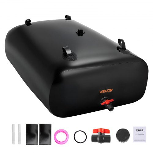 Wasserspeicherblase, 1000 l Wasserbehälter, 1000D PVC-Großvolumen-Weichsackblase, faltbar und tragbar für Gartenbewässerung, Camping, Wohnmobil, Notfälle – Schwarz