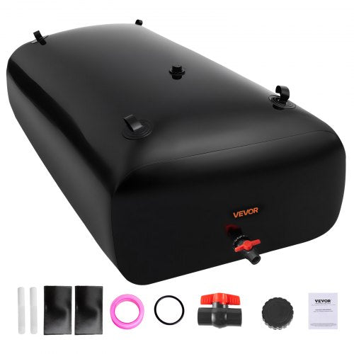 Wasserspeicherblase, 330 l Wasserbehälter, 1000D PVC, große, weiche Tasche, faltbar und tragbar für Gartenbewässerung, Camping, Wohnmobile und Notfälle – Schwarz