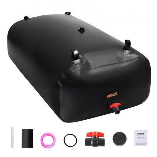 Wasserspeicherblase, 540 l, 1000D PVC, große, weiche Tasche, faltbar und tragbar für Gartenbewässerung, Camping, Wohnmobil und Notfälle – Schwarz
