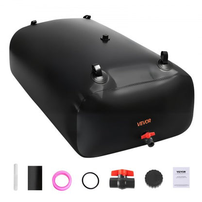 Wasserspeicherblase, 540 l, 1000D PVC, große, weiche Tasche, faltbar und tragbar für Gartenbewässerung, Camping, Wohnmobil und Notfälle – Schwarz