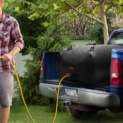 Wasserspeicherblase, 540 l, 1000D PVC, große, weiche Tasche, faltbar und tragbar für Gartenbewässerung, Camping, Wohnmobil und Notfälle – Schwarz