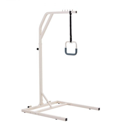 Trapeze Bar for Bed Mobility, Height-Adjustable Free Standing Trapeze Bar with 2 Wheels, 300LBS Capacity Bed Pull Up Assist for Elderly Disabled, Ideal for Hospital, Nursing Home & Home Care