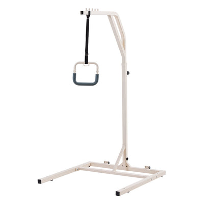 Trapeze Bar for Bed Mobility, Height-Adjustable Free Standing Trapeze Bar with 2 Wheels, 300LBS Capacity Bed Pull Up Assist for Elderly Disabled, Ideal for Hospital, Nursing Home & Home Care