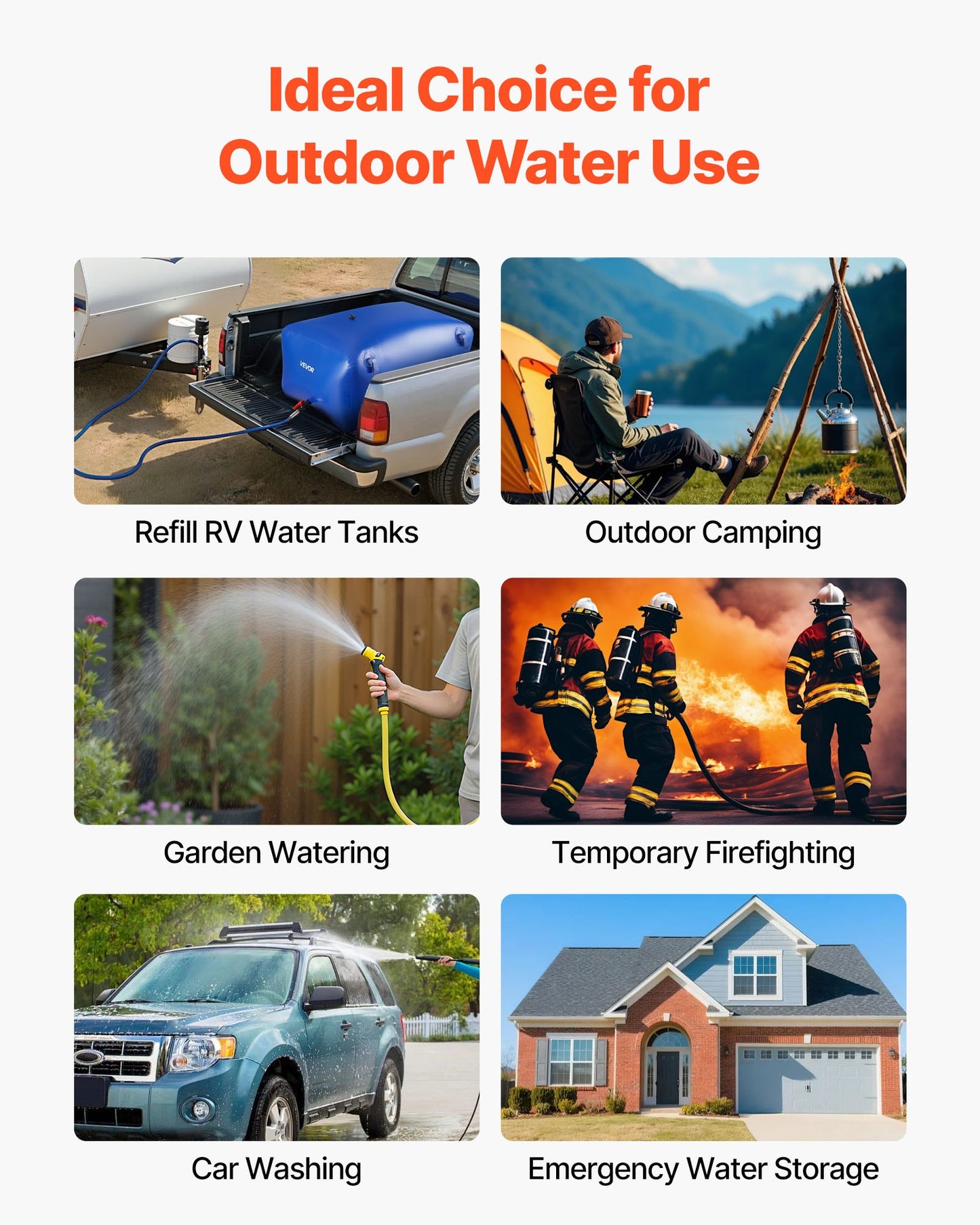 Wasserspeicherblase 400L, großer Fassungsvermögen, tragbarer und faltbarer Behälter für weiches Wasser, auslaufsicherer und reißfester PVC-Notwassertank für Wohnmobil, LKW und Outdoor-Aktivitäten