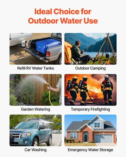 Wasserspeicherblase 400L, großer Fassungsvermögen, tragbarer und faltbarer Behälter für weiches Wasser, auslaufsicherer und reißfester PVC-Notwassertank für Wohnmobil, LKW und Outdoor-Aktivitäten