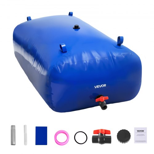 Wasserspeicherblase, 540 l, 1000D PVC, große, weiche Tasche, faltbar und tragbar, für Gartenbewässerung, Camping, Wohnmobil, Brandschutz – Blau