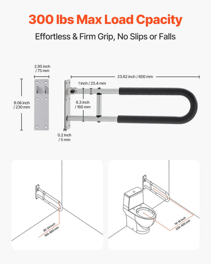 Zusammenklappbare Toilette, 23,8 Zoll, 300 Pfund, Lastkapazität, handlich
