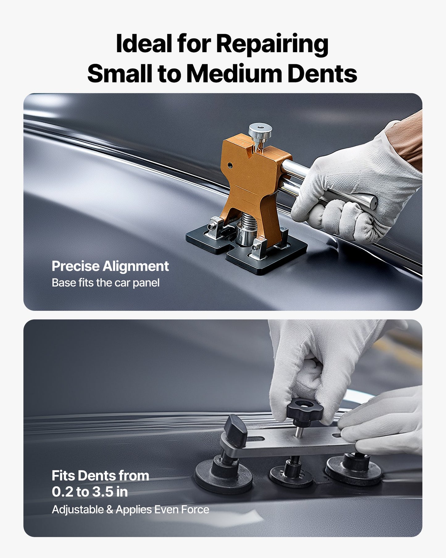 Dent Puller Kit, 100 PCS Paintless Dent Removal Kit with Golden Lifter, Bridge Puller, Slide Hammer T-Bar, Glue Gun, Auto Body Hail Damage Remover Tools for Car Refrigerator Door Ding Repair