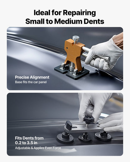 Dent Puller Kit, 100 PCS Paintless Dent Removal Kit with Golden Lifter, Bridge Puller, Slide Hammer T-Bar, Glue Gun, Auto Body Hail Damage Remover Tools for Car Refrigerator Door Ding Repair