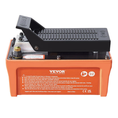 Air Hydraulic Pump, 6895 bar 1.9L Reservoir, NPT 10mm Oil Outlet, NPT 6.4mm Inlet, 2m Pipe, Foot Actuated Hydraulic Pump Air Treadle for Auto Body Frame Machines and Pulling Post, Orange