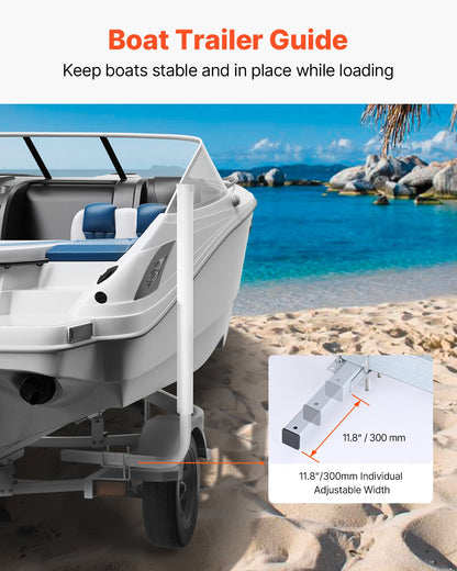 Boat Trailer Guide, 1016mm Adjustable Design Trailer Guide Poles, 2PCS High-Hardness Steel Trailer Guide-Ons, Trailer Guides with PVC Pipe Posts, for Ski Boat, Fishing Boat or Sailboat Trailer