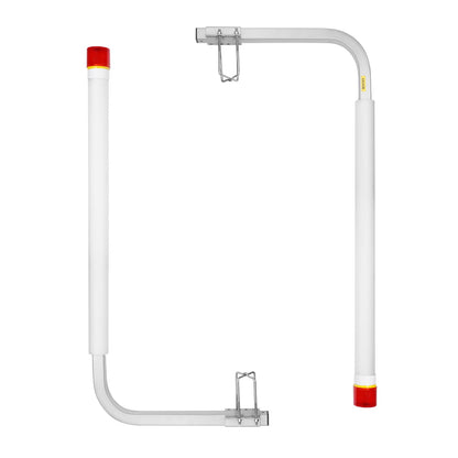 Boat Trailer Guide, 1524mm with LED Light Trailer Guide Poles, 2PCS High-Hardness Steel Trailer Guide-Ons, Trailer Guides with PVC Pipes, for Ski Boat, Fishing Boat or Sailboat Trailer