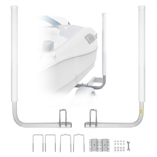 Boat Trailer Guide, 1524mm Adjustable Design Trailer Guide Poles, 2PCS High-Hardness Steel Trailer Guide ons, Trailer Guides with PVC Pipes, for Ski Boat, Fishing Boat or Sailboat Trailer