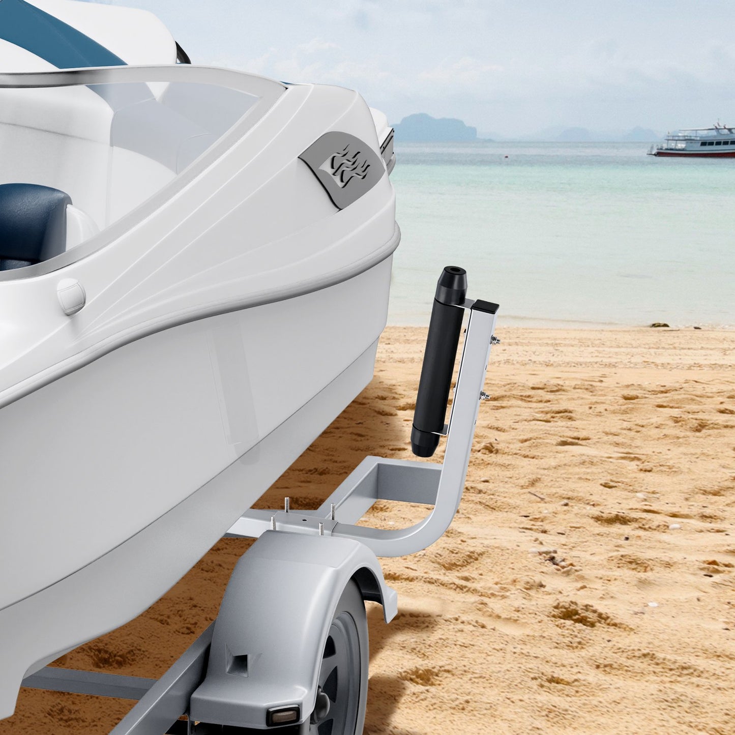 Boat Trailer Guide, 52.1 cm Adjustable Design Trailer Guide Poles, 2PCS Rustproof Galvanized Steel Trailer Guide ons, Heavy Duty Roller Guide Design, for Ski Boat, Fishing Boat or Sailboat Trailer