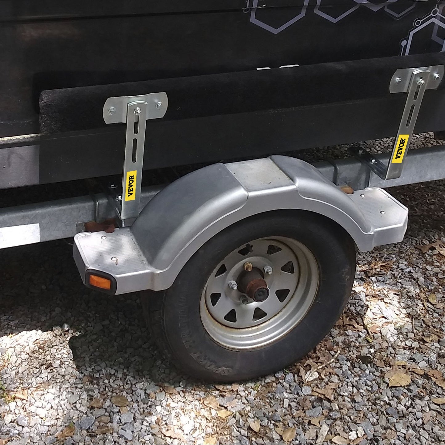 Boat Trailer Guide-ons, 48", 2 PCS Rustproof Steel Trailer Guide ons, Trailer Guides with Carpet-Padded Boards, Mounting Parts Included, for Ski Boat, Fishing Boat or Sailboat Trailer