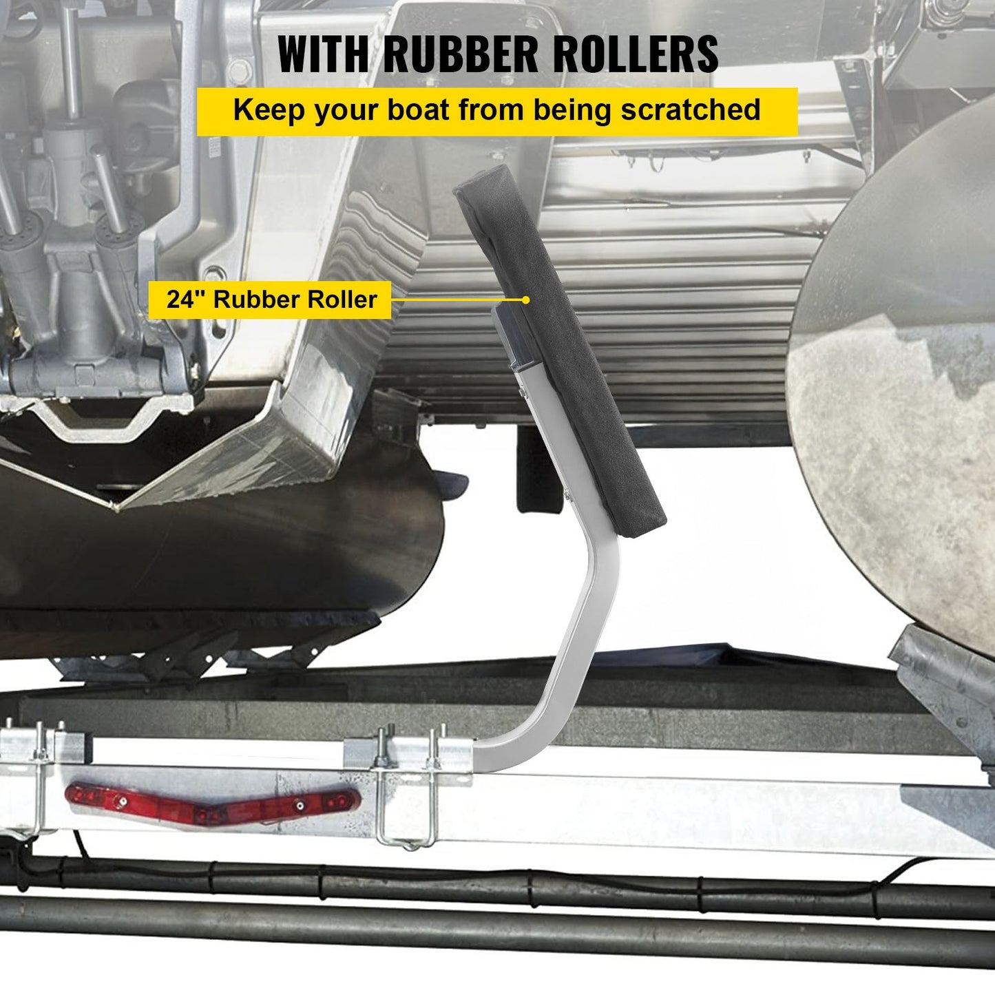 Boat Trailer Guide on, 20\", One Pair Trailer Pontoon Bunk Board Guide-ons, Steel Trailer Guides, Complete Mounting Accessories Included, for Ski Boat, Fishing Boat or Sailboat Trailer