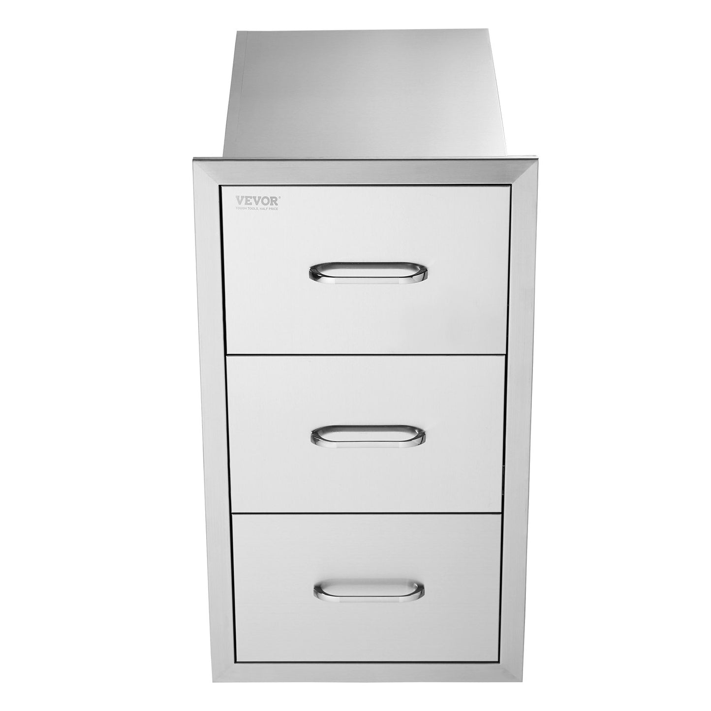 Schubladen für die Außenküche, 40,6 cm B x 72,4 cm H x 52,1 cm T, flächenbündig eingebaute, dreifach zugängliche Grillschubladen aus Edelstahl mit Griff, Grillinsel-Schubladen für Außenküchen oder Terrassengrillstationen