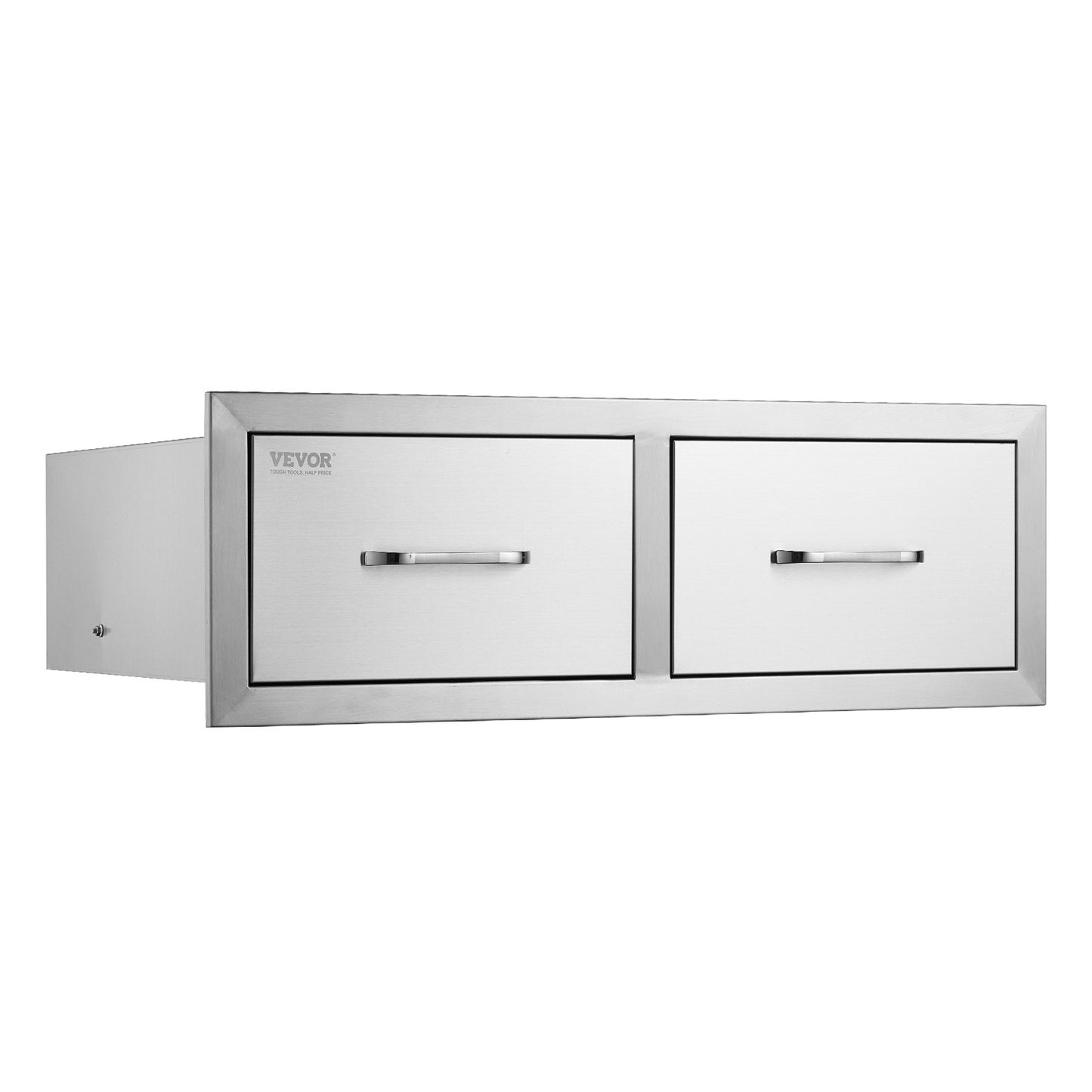 75 x 25 cm Grillschublade, zwei horizontale Schubladen, robust, mit Aufbewahrungsschrank