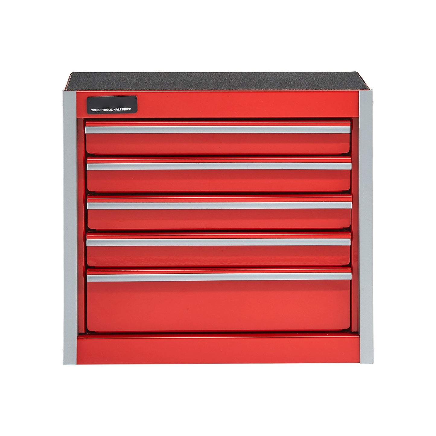Metal Tool Box, 8.6-inch, Portable Metal Tool Box with 5 Drawers, Small Tool Chest with EVA Liners and PP Feet Pads, Heavy-Duty Steel With Ball Bearing Opening and Powder Coated Finish, Red
