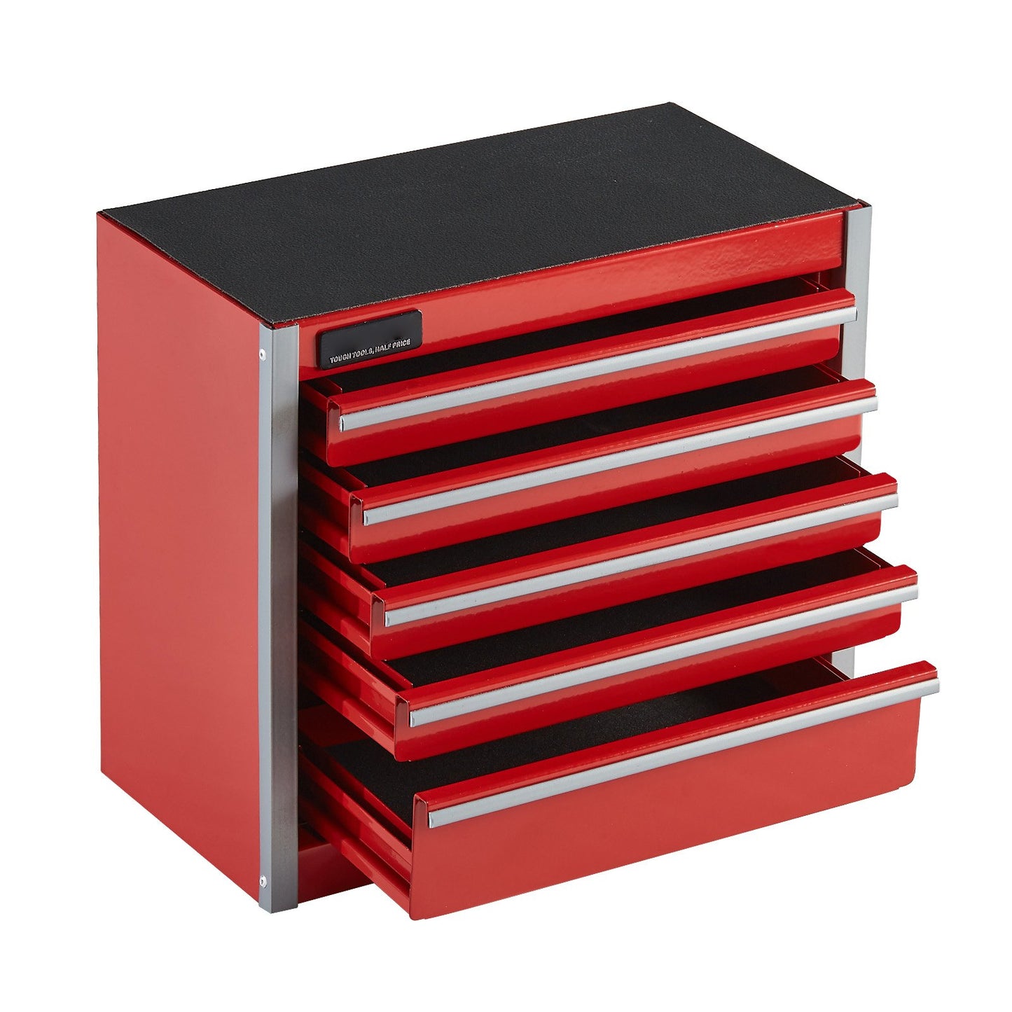 Metal Tool Box, 8.6-inch, Portable Metal Tool Box with 5 Drawers, Small Tool Chest with EVA Liners and PP Feet Pads, Heavy-Duty Steel With Ball Bearing Opening and Powder Coated Finish, Red