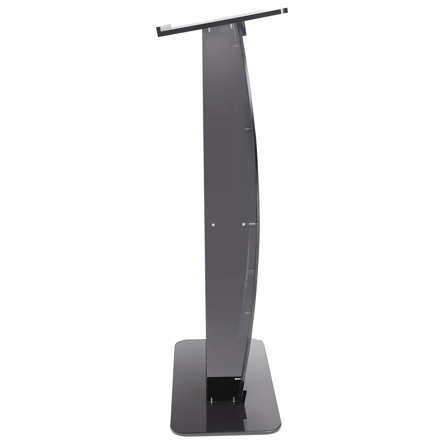 Acrylic Podium, 119 cm Tall, Acrylic Podium Stand with Wide Reading Surface & Storage Shelf, Floor-standing Clear Pulpits Acrylic for Church Office School, Black