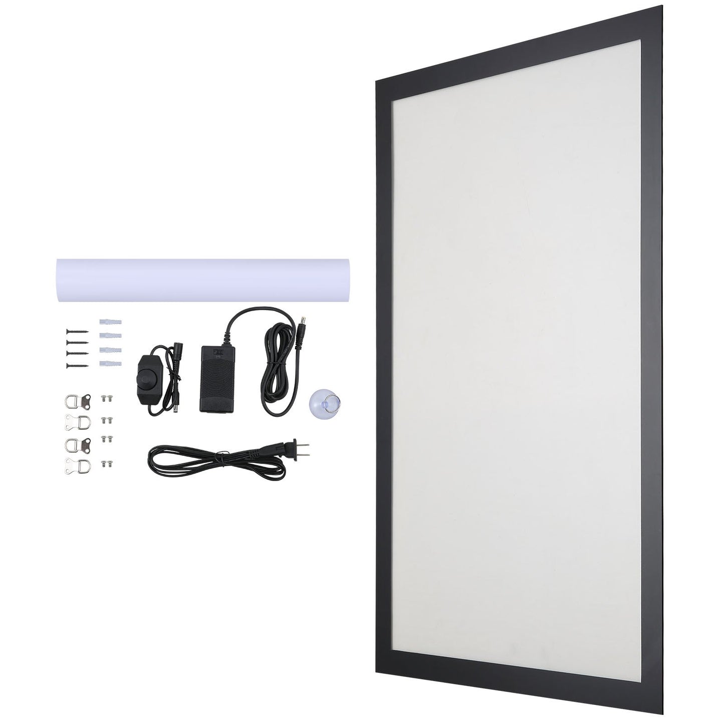 LED Poster Frame in Black, 27" x 40" Picture Frame, Sidewalk Sign for Advertising Displays, Aluminum Picture Frame with LED Backlit Light Box, Horizontal and Vertical Formats for Wall, Single