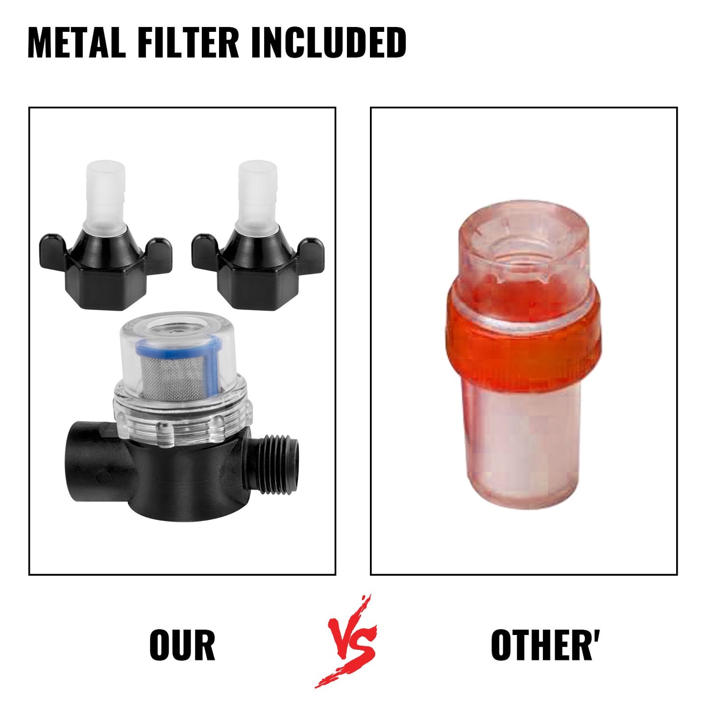 Frischwasserpumpe, 12 V selbstansaugende Sprühpumpe, 11 l/min (3 GPM), Wohnmobil-Wasserpumpe mit Druckschalter, 3,8 bar (55 PSI), selbstansaugende Wasserpumpe, abnehmbares Sieb, 12-V-Membranpumpe, für Wohnmobile, Camper, Boote und Rasenflächen