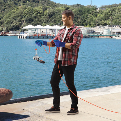 Magnet Fishing Kit, 1400 LBS/635 Kg Double-Sided Pulling Force Magnet Fishing Kit, Rare Earth Neodymium Magnetic Fishing Kit Includes Grappling Hook, Heavy Duty Rope, Gloves, Eyebolt, Carry Case