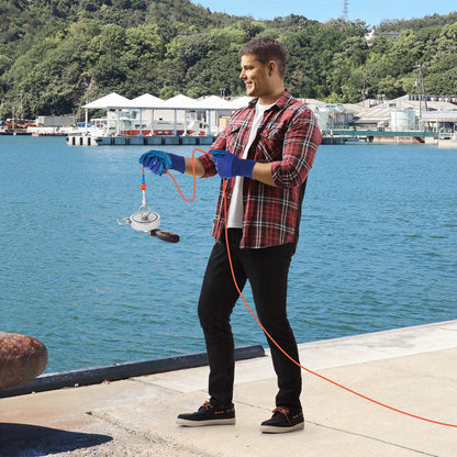 Magnet Fishing Kit, 2000 LBS/907 Kg Double-Sided Pulling Force Strong Magnet Fishing Kit, Rare Earth Neodymium Magnetic Fishing Kit Includes Grappling Hook, Heavy Duty Rope, Gloves and Eyebolt