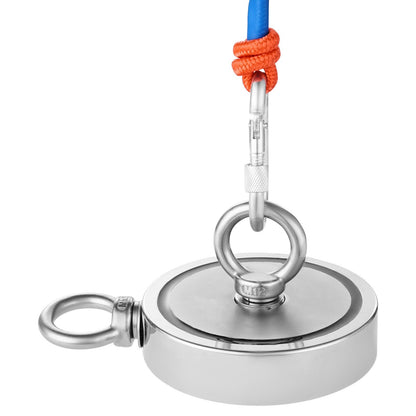 Magnet Fishing Kit, 2000 LBS/907 Kg Double-Sided Pulling Force Strong Magnet Fishing Kit, Rare Earth Neodymium Magnetic Fishing Kit Includes Grappling Hook, Heavy Duty Rope, Gloves and Eyebolt